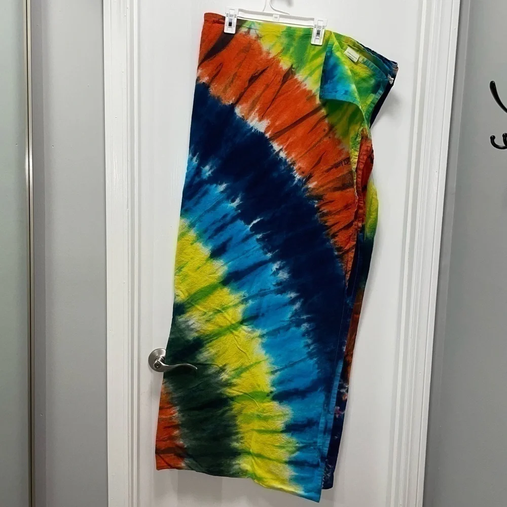 Tapestry Wall Decor Flag Rainbow Circle Tie Dye Peace Sign Pride Fair Trade